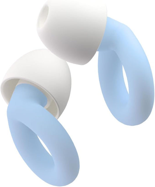 Silicone Ear Plugs for Noise Reduction, Reusable Ear Plugs for Sleeping Noise Cancelling, Concerts, Motorcycle, Travel & Hearing Protection NRR 33dB - 8 Ear Tips in XS/S/M/L, Blue