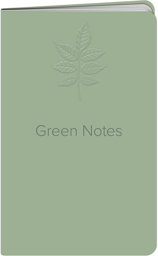 New Leaf Green Notes™ Memo Books, Sustainably Designed, 100% Recycled Paper, Ash Embossed Cover, Dotted Grid Pages, 3.5" x 5.5", 3 Books Per Pack