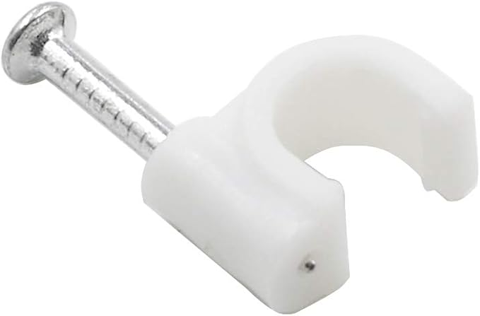 1/4" White Half Clamp J-Hook with Nail for Pex Tubing Pipe | 300pcs, for Pex Tubing Pipe Support