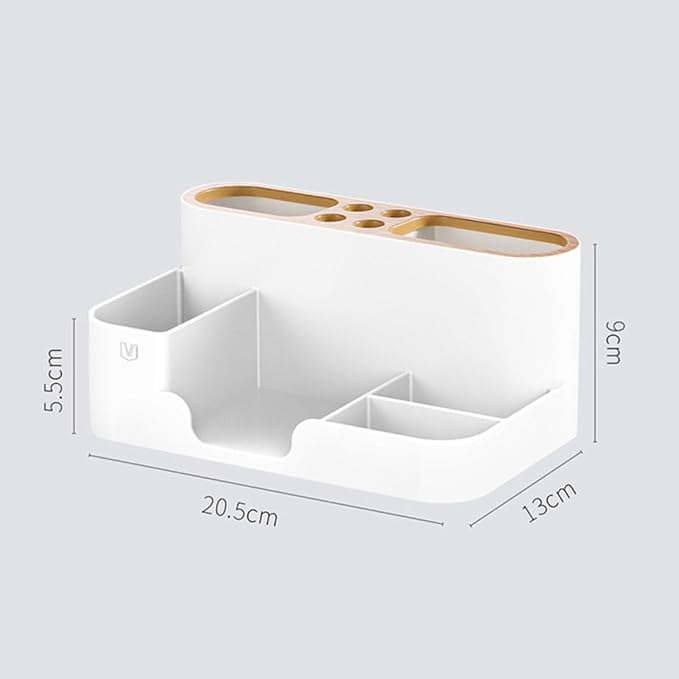 YARNOW Plastic Desktop Storage Box Organizer for Office and Cosmetics, Lightweight and Solid Pencil Holder with Avant-garde Design, Simple and Clean Style for Desktop Use