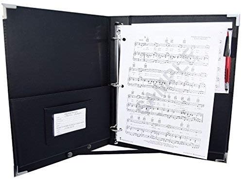 Orginal -MSP PU Leather Sheet Music Holder | 9.5" x 12" - Music Folder with Hand Strap for Musician- Improved Design (3 Ring Binder)