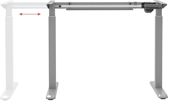 Monoprice Height Adjustable Sit-Stand Riser Table Desk Frame - with Electric Single Motor, Compatible with Desktops from 39 Inches Up to 63 Inches Wide, Grey - Workstream Collection