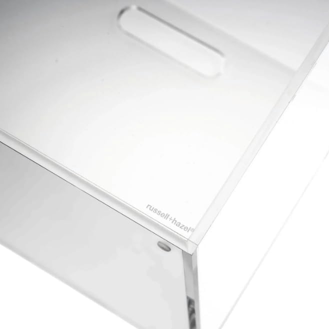 russell+hazel Acrylic Hanging File Box Organizer, Letter Size, Clear | Files letter-size folders in clear acrylic style. Doubles as chic storage for the home office, bathroom or pantry.