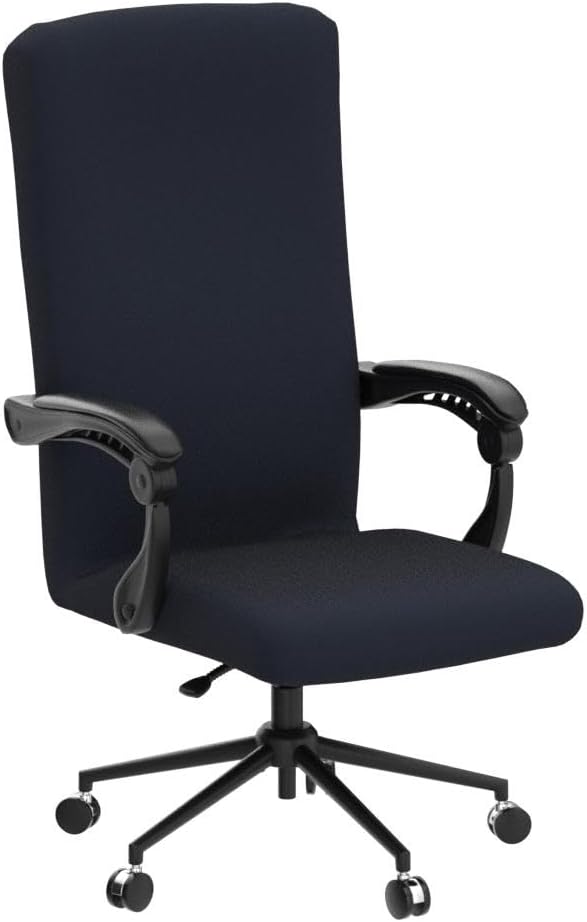 Elastic Computer Chair Cover with Durable Zipper - Protective Removable Washable Universal Office Desk Chair Seat Slip Cover - Stretchy Soft Anti-dust Desk Chair Seat Protector for Dogs, Cats, Pets