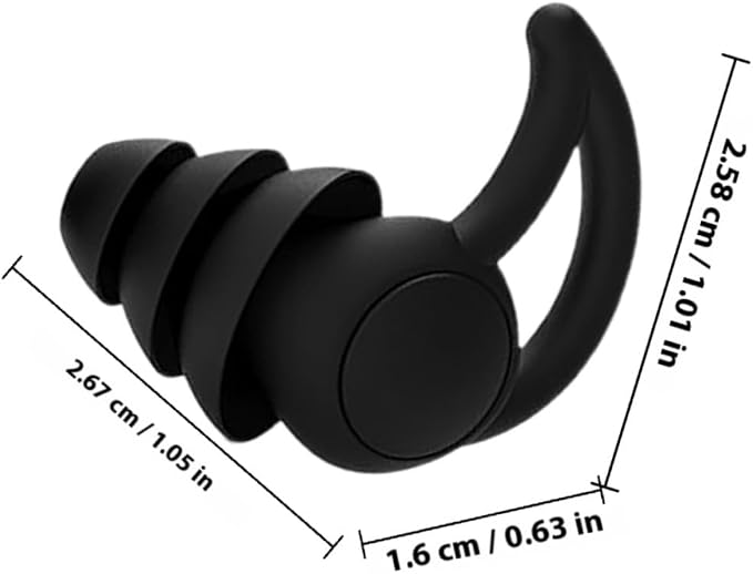 2pcs Noise Cancelling Silicone Comfortable Musician for Noise Reduction Black Reusable Ear Protection for Study and Rest