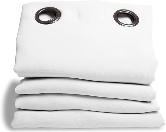 Moondream DecibelControl™ 3-in-1 Soundproof Curtain | Noise Reduction | Thermal Insulation | 100% Blackout | Patented Technology | Made in Europe | Grommet | 55" W x 63" L | White - Snow MC720