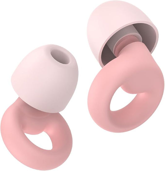 Ear Plugs for Sleeping Noise Cancelling, Reusable 35-46dB Noise Reduction Earplugs with 7 Silicone Ear Tips & Carry Case, Comfortable Hearing Protection for Sleep, Work, Study, Travel & Concerts Pink