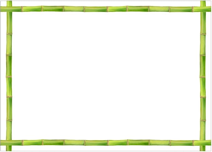 Caspari Bamboo Border Green Correspondence Cards - 12 Per Package