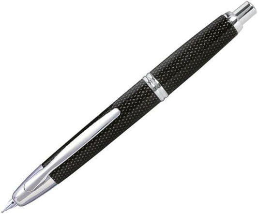 PILOT Vanishing Point Collection Refillable & Retractable Fountain Pen, Black Carbonesque Barrel with Rhodium Accents, Blue Ink, Fine Nib (60146)