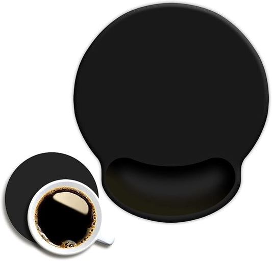 DOOKE Ergonomic Mouse Pad with Wrist Support,Wrist Pad with Coaster Non-Slip Rubber Base for Computer,Laptop,Home Office Gaming,Working,Easy Typing & Pain Relief,Black