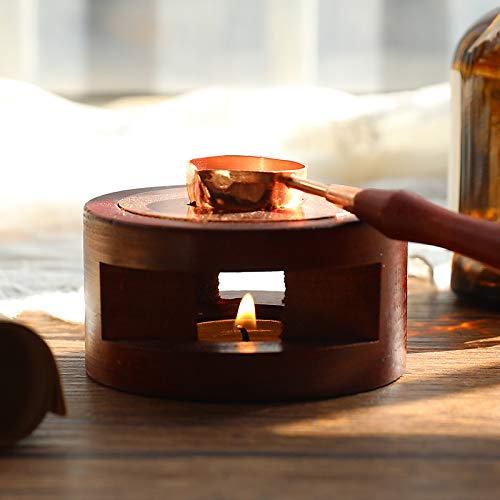 Wax Seal Warmer Kit Melting Furnace Tool with Spoon, Tealight Candles Set for Wedding Wax Envelope Seal Stamp (Redwood C)