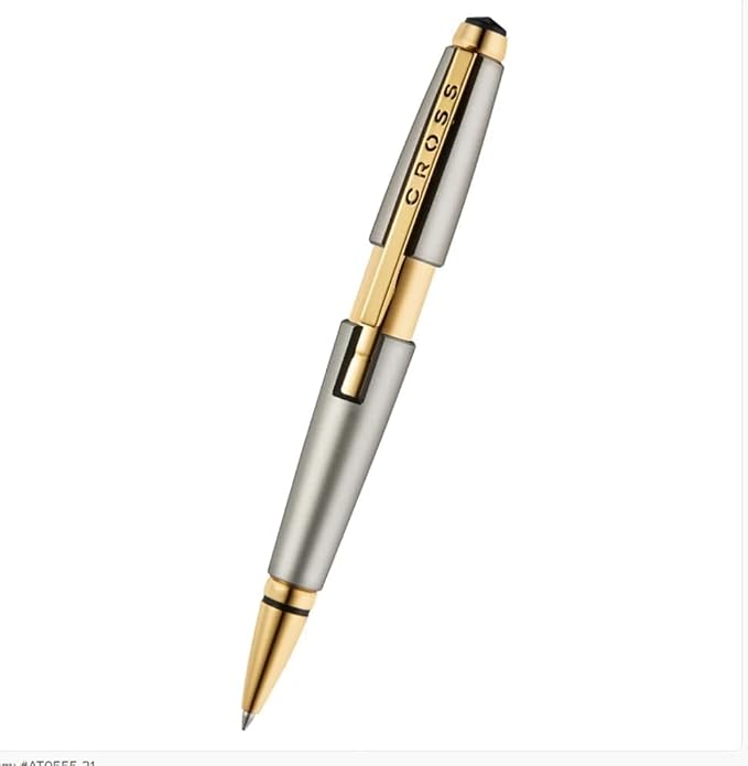 Cross Edge Rollerball Pen, Includes Luxury Gift Box (Titanium and Gold)