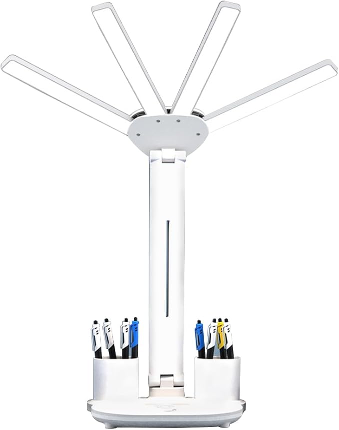 Led Desk Lamp Adjustable Foldable Table Lamp with Pen Holder, 3 Color & Stepless Dimming, Reading Lamp for Study Table Work Office