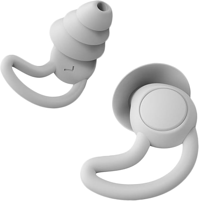 Noise Reduction and Studying Soft Reusable Silicone for Adults Women Men Lightweight Noise-Blocking Ear Protectors for Work and Travel Grey