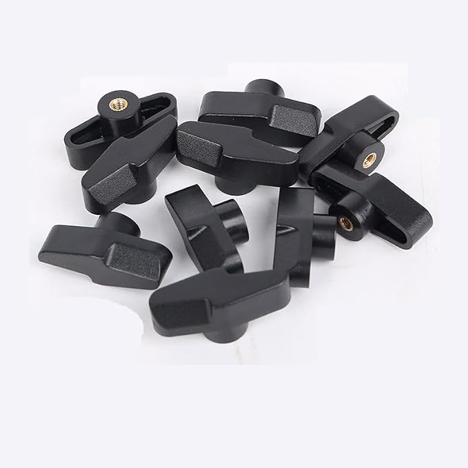 6 Pack Microphone Stand Wing Knobs Replacement M4 Threaded T-Plastic Wing Nuts Tightening Thumb Screw Knobs for Boom Arm Mic Stand Suspension Scissor Arm Camera Mount Overhead Phone Arm