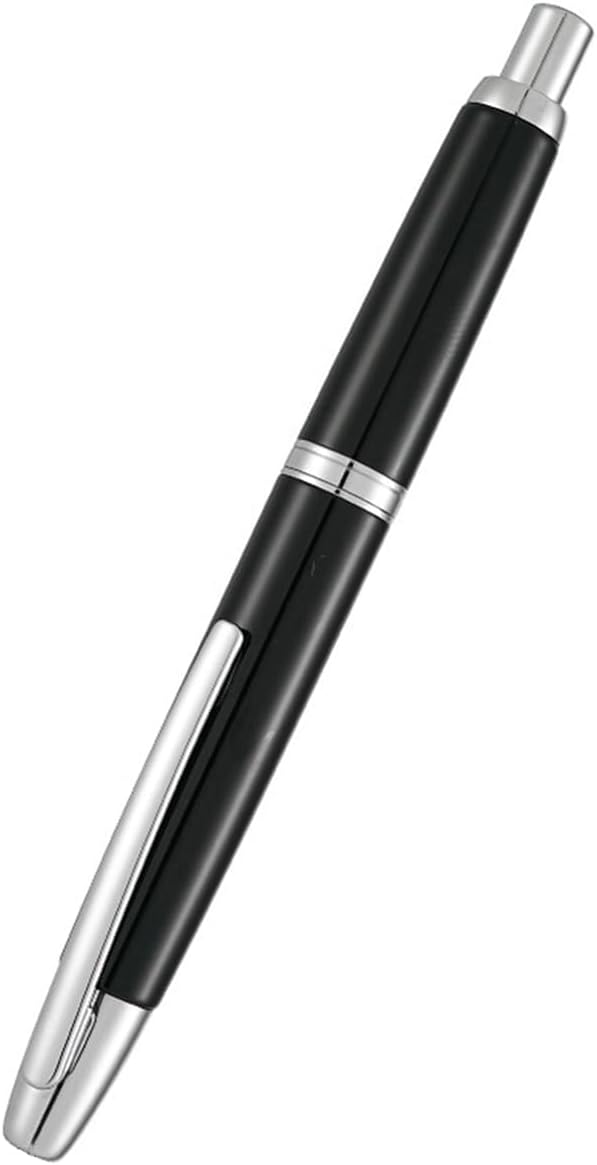 Jinhao 10 Retractable Fountain Pen, Bright Black F Writing Pen with Converter and Pen Box