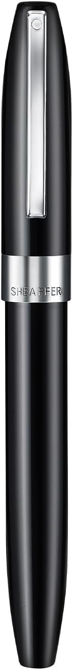 Sheaffer Legacy 9064 Fountain Pen, Medium 14KT PVD Gold Inlaid Nib, Black Lacquer Finish with Chrome-Plated Trim, Includes Leather Pouch & Premium Gift Box