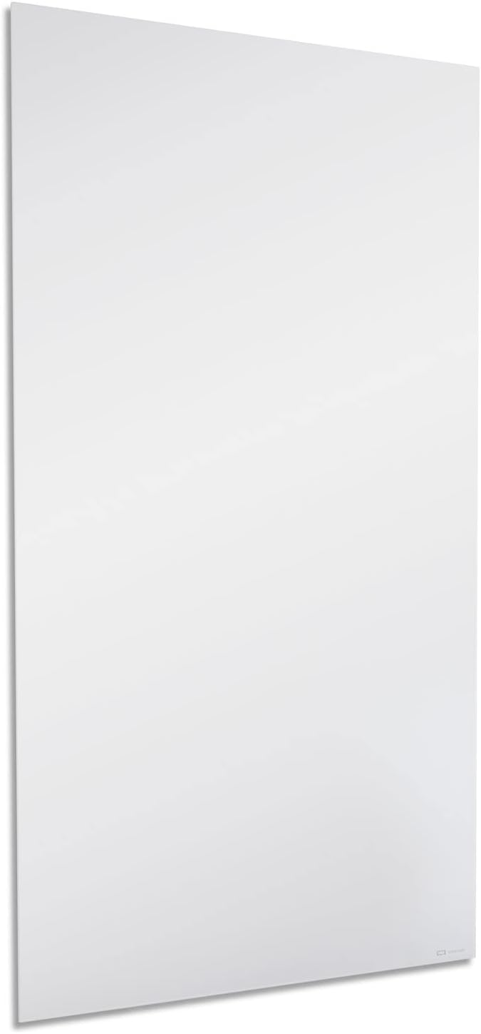 Quartet Whiteboard, Magnetic Dry Erase White Board, Glass 48" x 85" Vertical-Only, Frameless, InvisaMount, White (Q014885IMW)