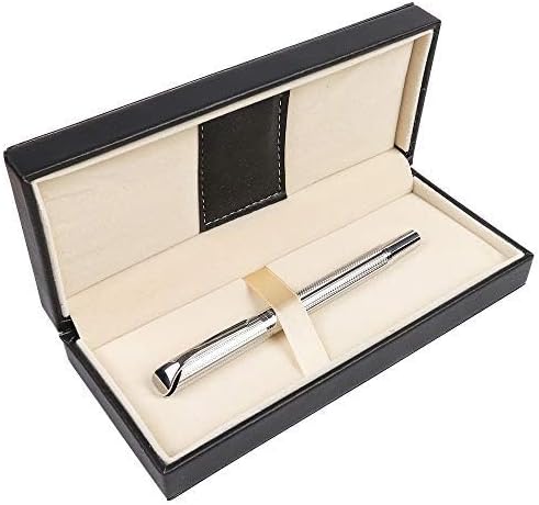 Penneed Rollerball Pen Gift Set for Men Women Executive Home Office Use, with Gift box Refillable 0.7mm Black Ink G5(Elegant Sliver)