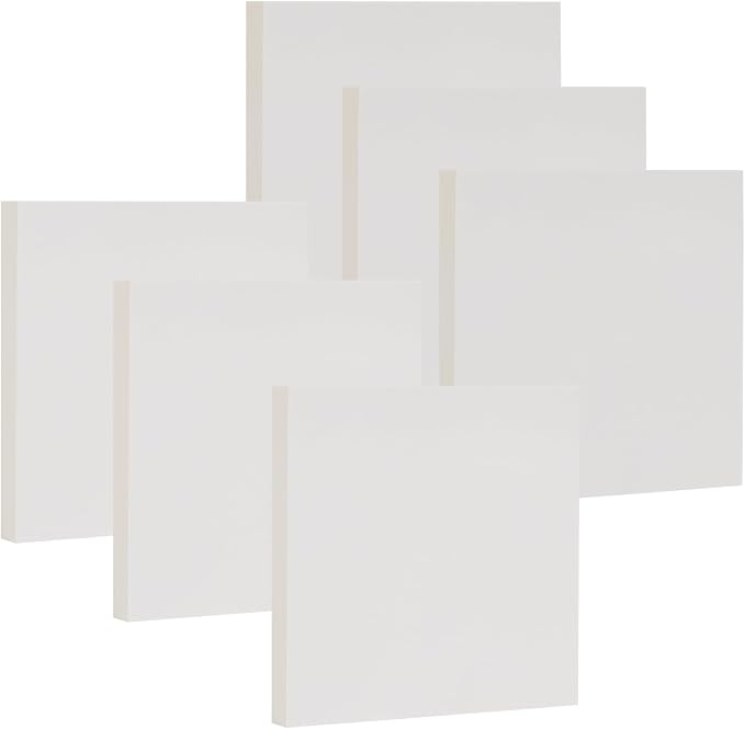 NatureTouch Sticky Notes 6 Packs, 3 x 3 Inches Adhesive Self-Stick Notes in Eye Protection Paper, Multiple Designs of Memo Pads for Reminders, Office, Home, School, Meeting, 80 Sheets/Pad，White，Blank