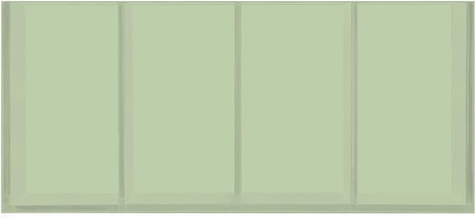 YETTASBIN Sage Green Solid Color Acrylic Pen Holder, 4 Compartments Sturdy Clear Pencil Holder Cosmetic Brush Storage Box for Dorm Home Office Desk Accessories, Flatware Organizer for Kitchen