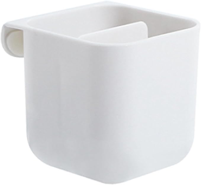 Screen Pen Storage Container PP Multi Purpose Stick On Desk Screen Organizers Desktop Pencil Holders Organizer (White)