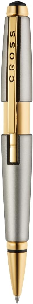 Cross Edge Sonic Titanium Lacquer with Gold PVD Appointments Selectip Rollerball Pen, Black Ink - Elegant Accessory for Smooth Writing - Capless Slide-Open & Snap-Shut Design - Comfortable Grip