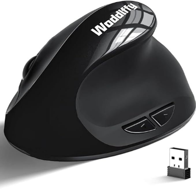 Vertical Mouse,2.4G Wireless Vertical Mouse Small Hand Mouse with 5 Buttons 1000/1200/1600 DPI Ergonomic Mouse for Office
