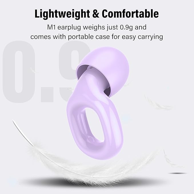 Ear Plugs for Sleeping, 35dB Noise Reduction Hearing Protection EarPlugs, Reusable Silicone Earplug, 7 Pair Eartips in XS/S/M/L Replaceable Single/Double Ear Plug for Sleep, Study, Work, Events