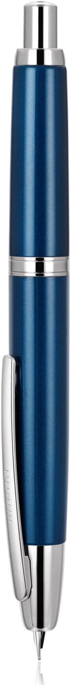Jinhao 10 Retractable Fountain Pen, Pearl blue F Writing Pen with Converter and Pen Box