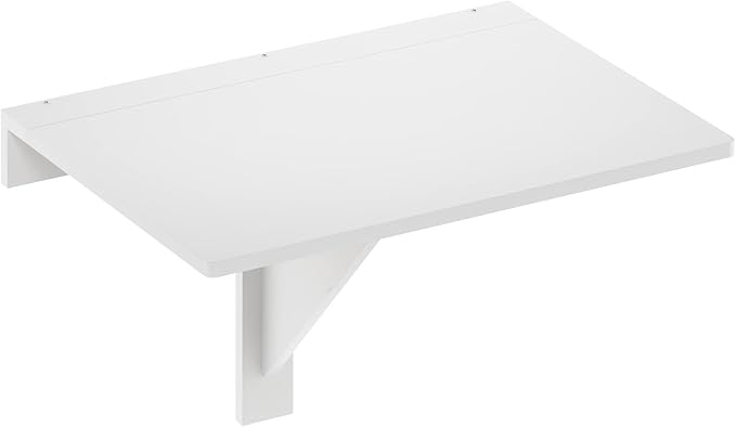 Furinno Hermite White Folding Table, Wall Mount Floating Table, 23.6 x 30.4 x 17.3, Easy Assembly, for Living Room, Office, Bedroom, Apartment, Plain White
