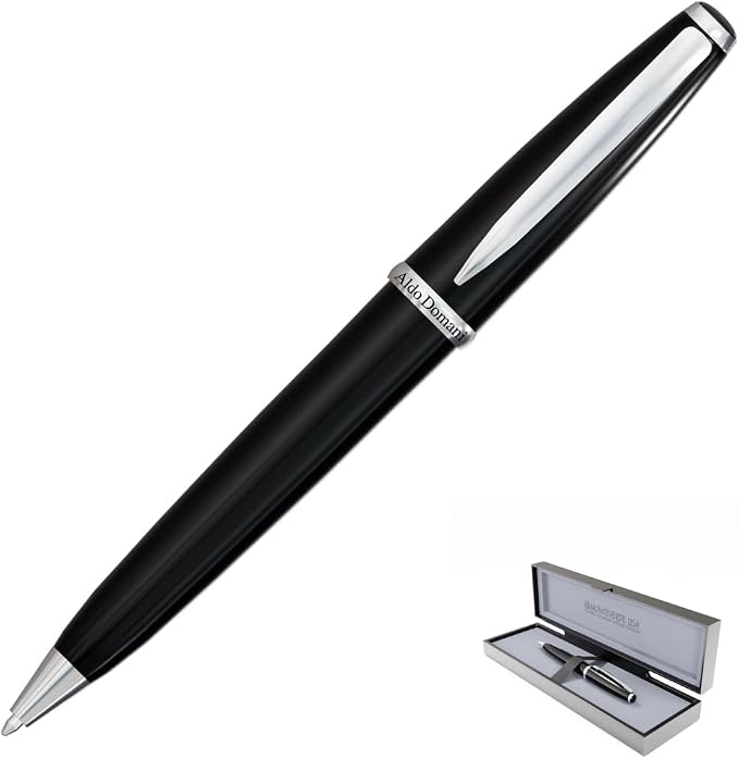 Monteverde USA Aldo Domani Ballpoint Pen - Black, Luxury Italian-Inspired Design, Smooth Writing Experience