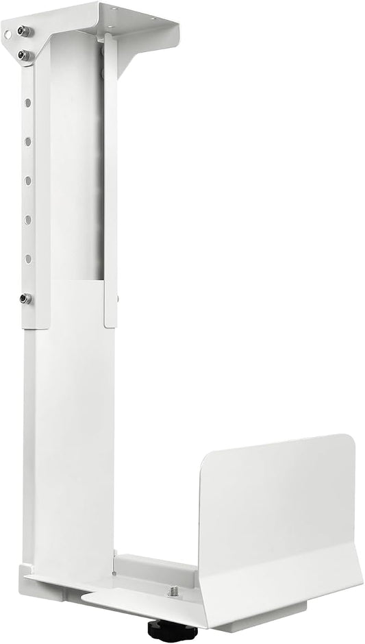 TooCust Heavy Duty Under Desk PC Mount & Full Tower PC Wall Mount - Adjustable Width 5.5" to 9.8", Height 11"-21" - Computer Tower Stand Under Desk & Standing Desk PC Mount, White