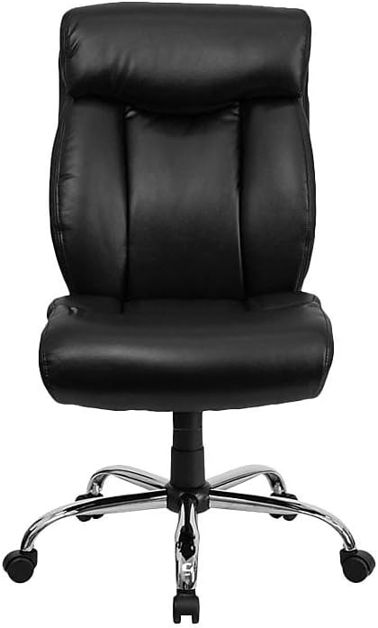 Flash Furniture Hercules Series Big & Tall LeatherSoft Swivel Office Chair, Ergonomic High-Back Executive Chair with Full Headrest, Padded Seat, Black