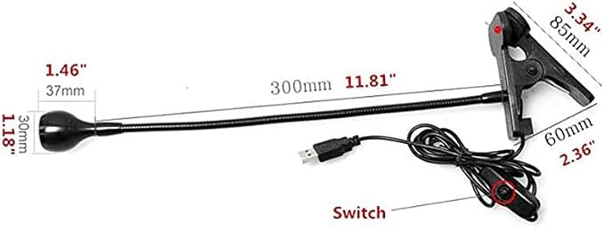 USB 3W Blacklight Fixture with Gooseneck and Clamp, 395NM LED Black Light, Portable UV Glue Curing Lamp, Black Light Lamp for Posters, Art Resin Curing, Blacklight Party, Face Paint