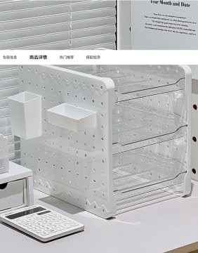 Desk Organizer, 3-Tier Desk Accessories & Workspace Organizers，Office Supplies with Pen Holder, Desk Organizer and Accessories for Home Office (White)