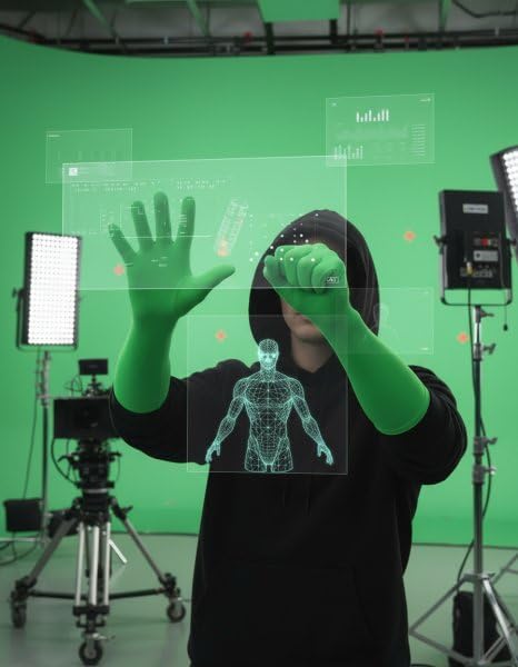 Chromakey Green Gloves Chroma Key Glove Invisible Effects Background Chroma Keying Gloves for Green Screen Photography Photo Video(Tight, 2Pairs)