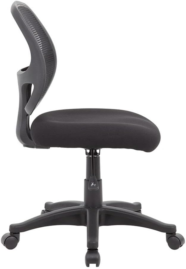 Scranton & Co Commercial Grade Mesh Task Chair, Black Linear Mesh Back, Lumbar Support, Adjustable Seat Height, 19" W x 25.5" D x 35-40" H, Heavy-Duty Home Office Chair with Nylon Base