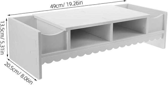 STOBOK Monitor Shelf Riser Stand 19.29X8.07X5.31In Multifunctional Desktop Storage Bracket Organizer for Home Office with Space Maximizing Design
