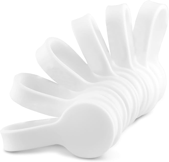 Viaky Magnetic Cable Ties 6-Pack,Silicone Cord Ties Cable Straps,White | Magnetic Twist Ties,Cord Clips for Charging Cords,USB Cable,Keychain,Magnetic Cable Clips for Home,Office,Kitchen,Travel