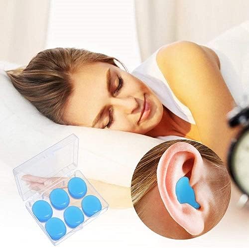24 Pairs Soft Silicone Ear Plugs Putty Ear Plugs for Sleeping Swimming earplugs for Kids Adults, Transparent + Blue