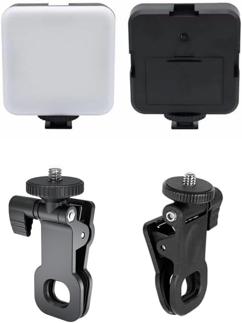 Selfie Light w/ 3 Cold Shoe Mounts, Dimmable Video Conference/Vlogging/Photography/Video Recoarding/Live Streaming, Clip On Lighting Kit for Phone/Tablet/Laptop/Camera