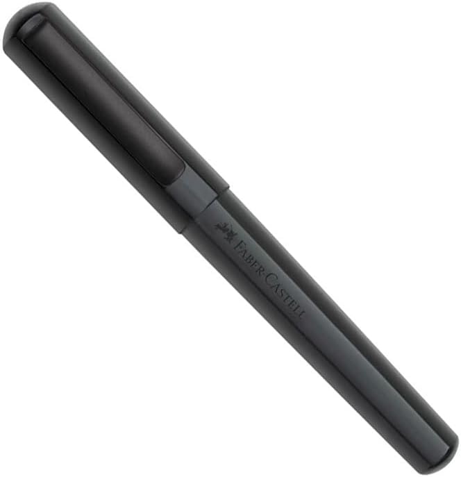 Faber-Castell HEXO Fountain Pen, Matte Black – Extra Fine: Modern Fountain Pen with Black Stainless Steel Extra Fine Nib, Ergonomic Grip & Balanced Aluminum Barrel for Creative Writing