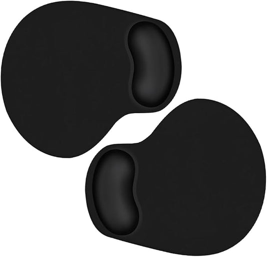 2 Pack Ergonomic Mouse Pad with Wrist Rest Support, Mousepad with Comfortable Gel Wrist Rest Support and Lycra Cloth,for Easy Typing Pain Relief Durable and Easy to Clean,Black