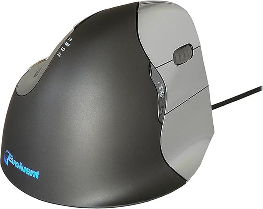 Evoluent – World's Original Vertical Mouse, Wired Ergonomic Mouse for Right Hand, Medium to Large, Helps with Carpal Tunnel and Wrist Strain, Customizable 6 Buttons, 4 Speed Settings, Comfortable Grip