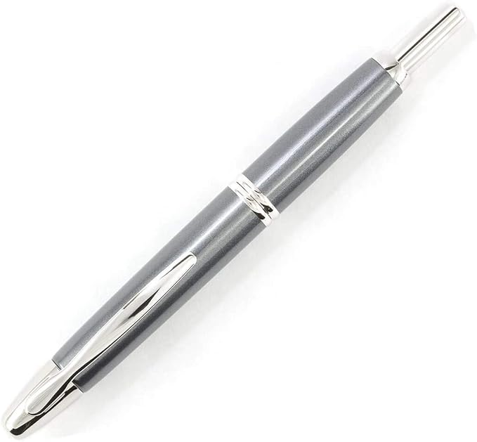 PILOT Vanishing Point Collection Refillable & Retractable Fountain Pen, Gun Metal Gray Barrel with Rhodium Accents, Blue Ink, Fine Nib (60433)