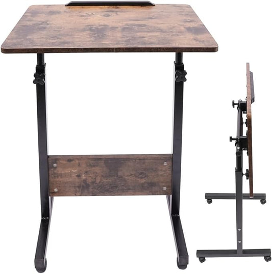 Adjustable Height 32-47in & 180°Angle Mobile Standing Desk Small Desk Portable Foldable Desk for Small Spaces
