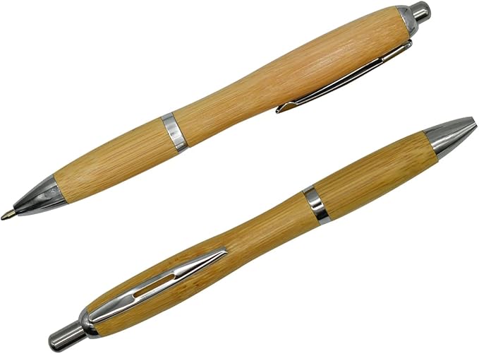 10 PCS Natural Bamboo Reed Pens Wood Retractable Pen 1.0mm With 12 PCS Refills Black Ink Ballpoint Pens For School Office Home Christmas Birthday