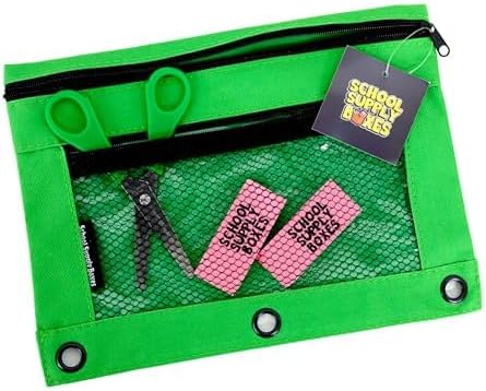 School Supply Boxes | 17" Solid Black Backpack Bundle for High School | Back to School Bookbag with Supplies | Pencil Pouch, Notebooks, Filler Paper, Folders, Mechanical Pencils & More