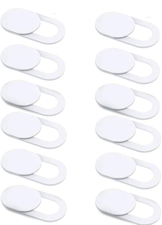 Laptop Camera Cover Slide, [12 Pack] Ultra-Thin Webcam Cover Compatible with MacBook,Laptop,PC,Computer,iMac,iPad, iPhone Cell Phone etc. 0.027in Thick Sliding Cover Web Blocker White